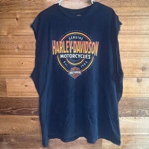 Y2K Harley Davidson black sleeveless t-shirt